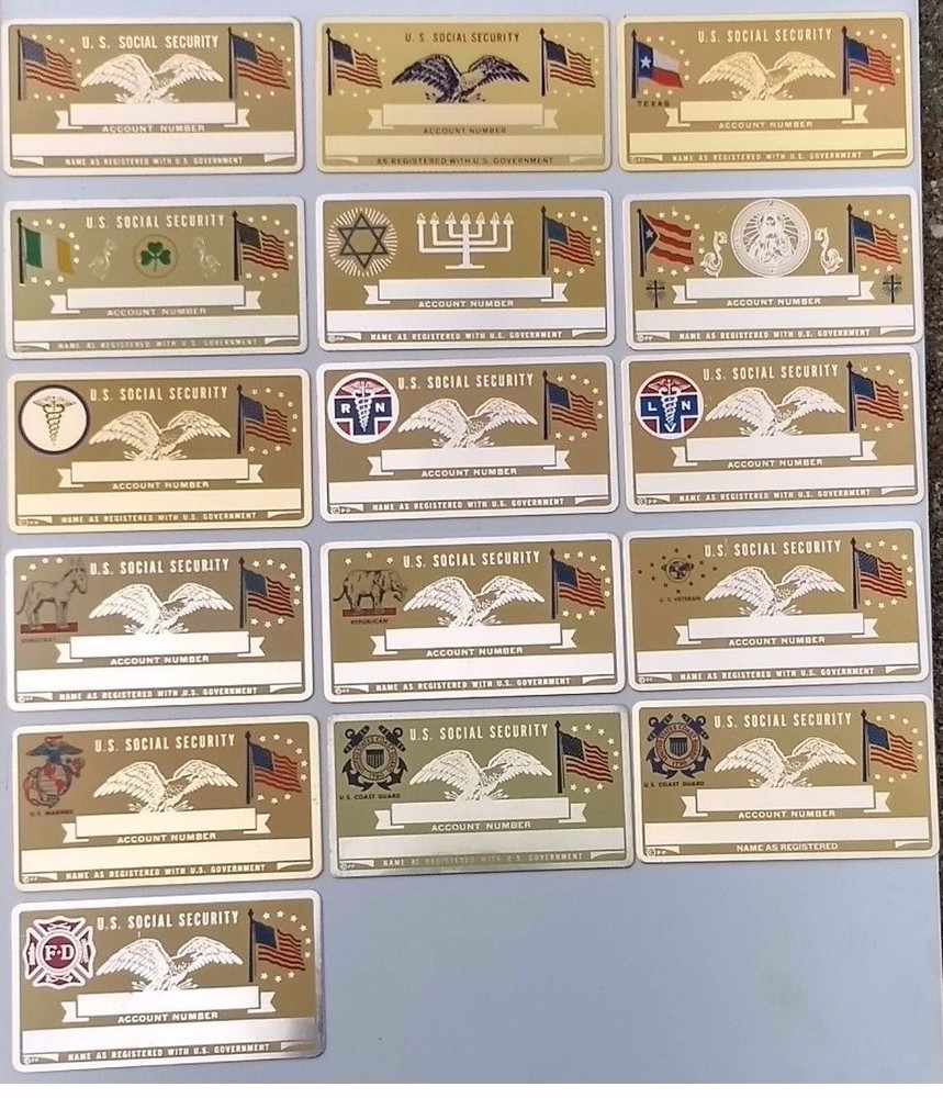 Custom Engraved Metal Social Security ID Card