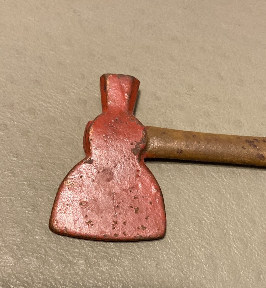 Antique Miniature Broad Axe Hatchet Cast Iron Hammer Tool Small Tiny 3" long