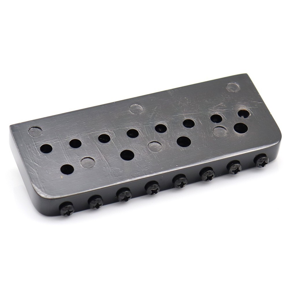 Metal 8 Strings Fixed Hardtail Electric Guitar Roller Bridge Tailpiece Black