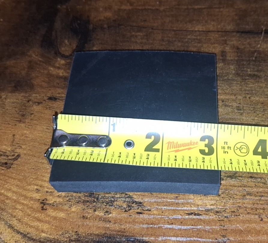 Neoprene Rubber Sheet Solid Thick Pad, 3" x 3", 1/2" Thick