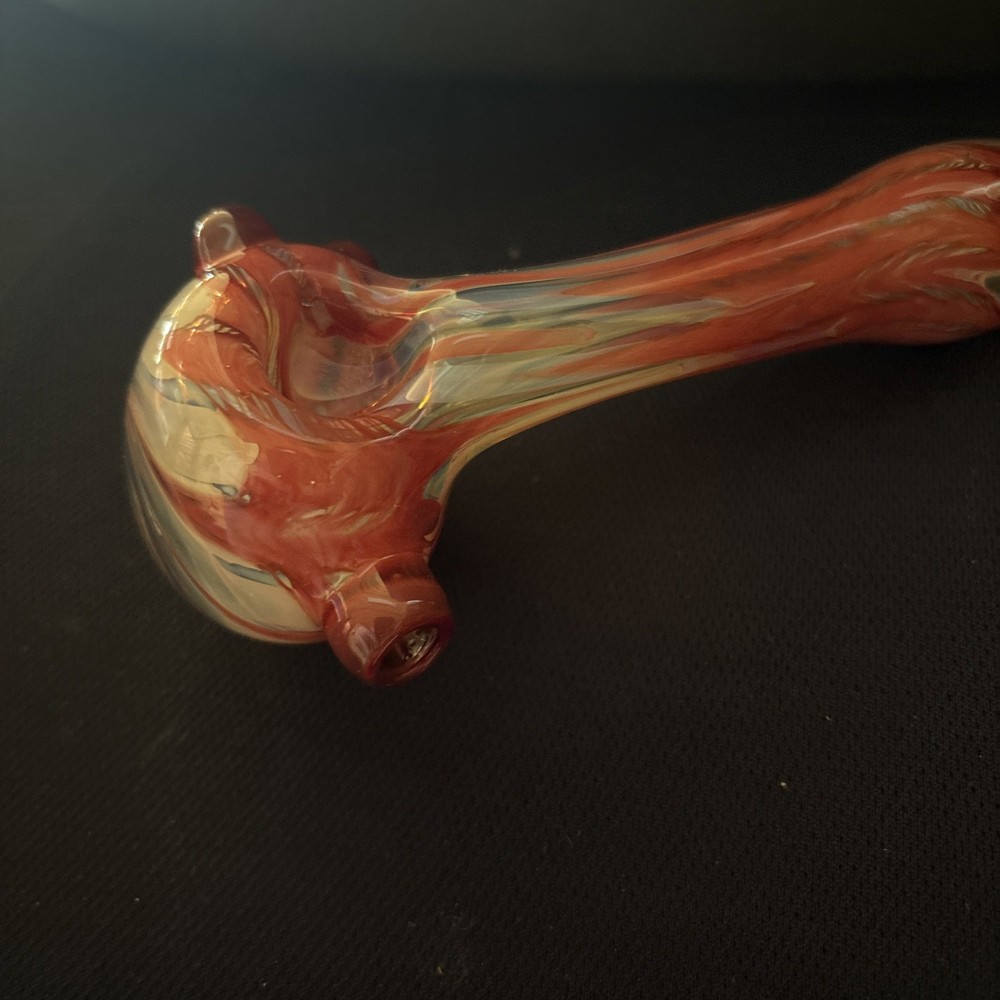 Red Reverse Glass Pipe Design Made In USA