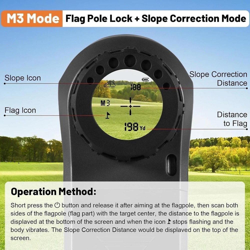 1200 Yards Laser Range Finder Golf Rangefinder Slope