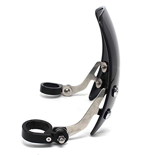 Windscreen 5" Round-Headlight Windshield 39-41mm Fork Mount Compatible Black