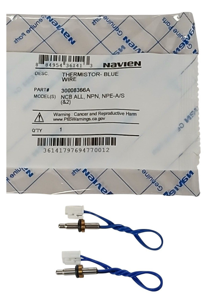 (2-PACK) NEW Navien 30008366A Thermistor (Blue Wire)