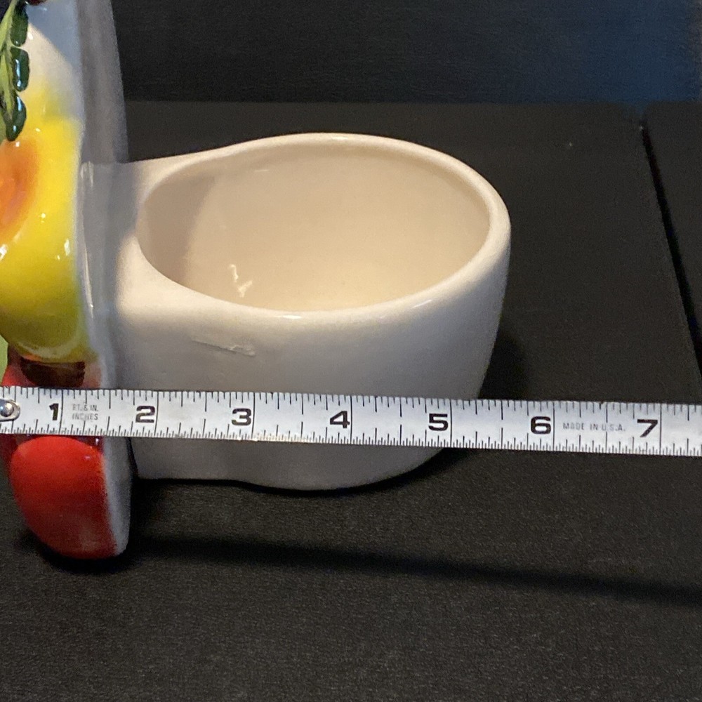 Fruit Ceramic Planter Bright Colors Pear, Watermelon, Peaches, Apple