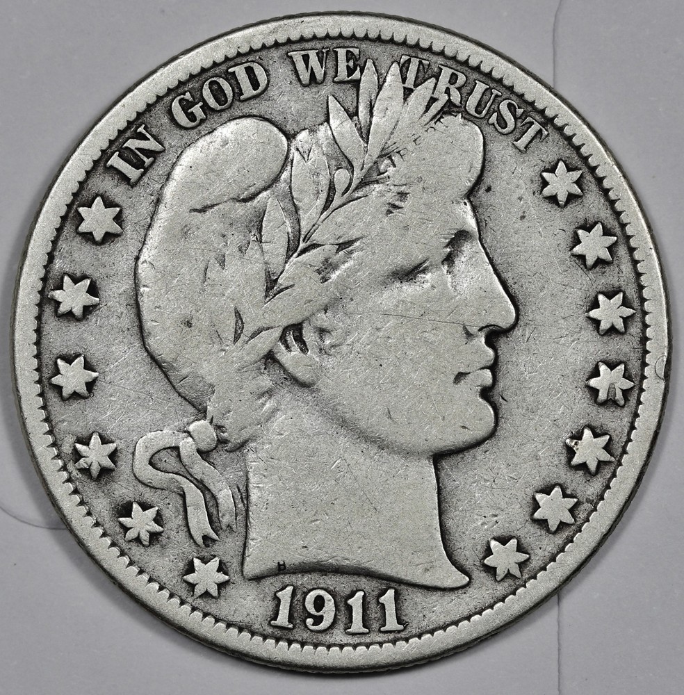 1911-s Barber Half Dollar.  Fine.  212727