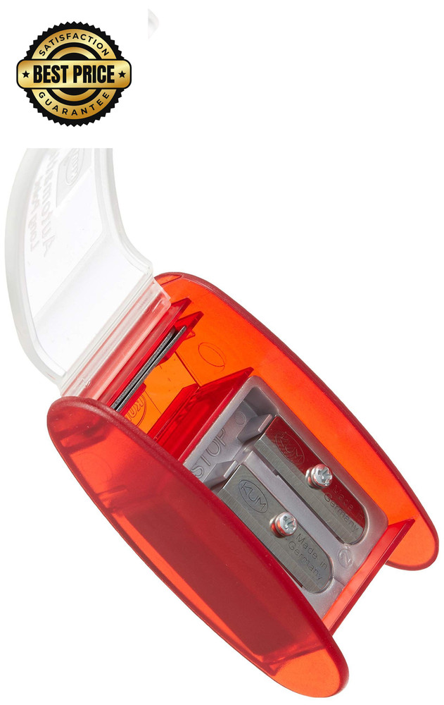 Kum AS2, Two Hole Automatic Long Point Pencil Sharpener, Mfg Part 1 Pack, Red