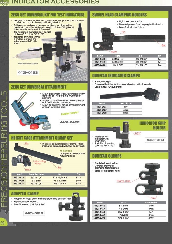 UNIVERSAL INDICATOR ARM WITH FINE ADJUSTMENT (4401-0115)