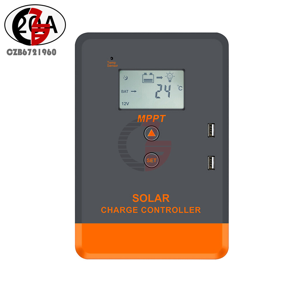 MPPT 30A 20A Solar Charger Controller 12V 24V Solar Panel Regulator LCD Dual USB