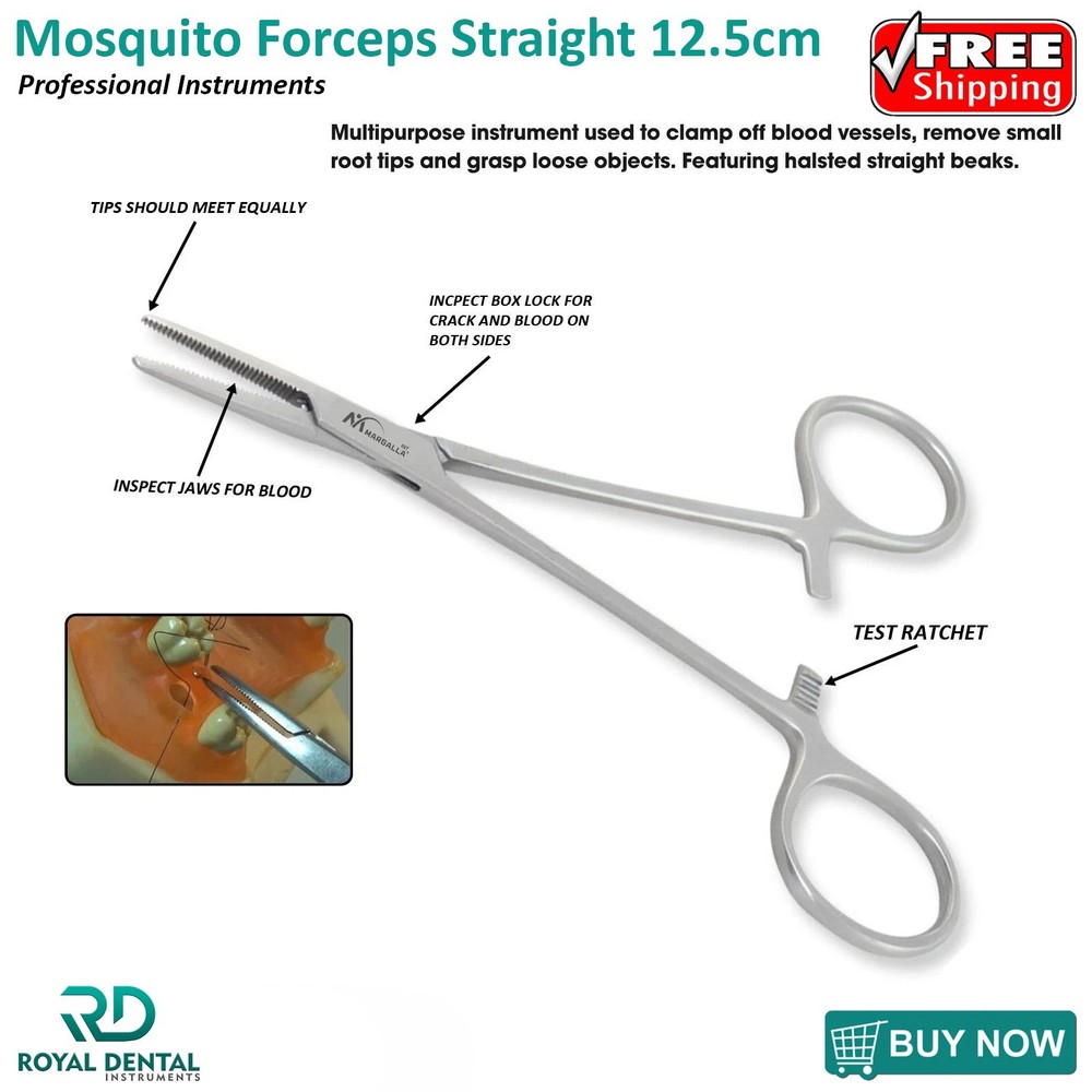 MOSQUITO HEMOSTAT LOCKING FORCEPS STRAIGHT SURGICAL INSTRUMENTS CE