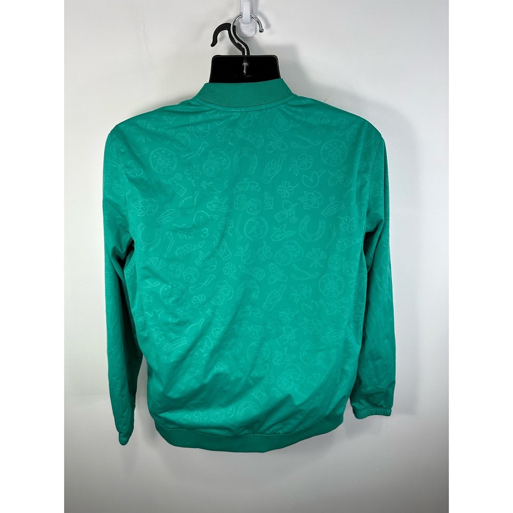 Nike Shield Golf Windbreaker Crew Embossed Pullover Size Medium Green