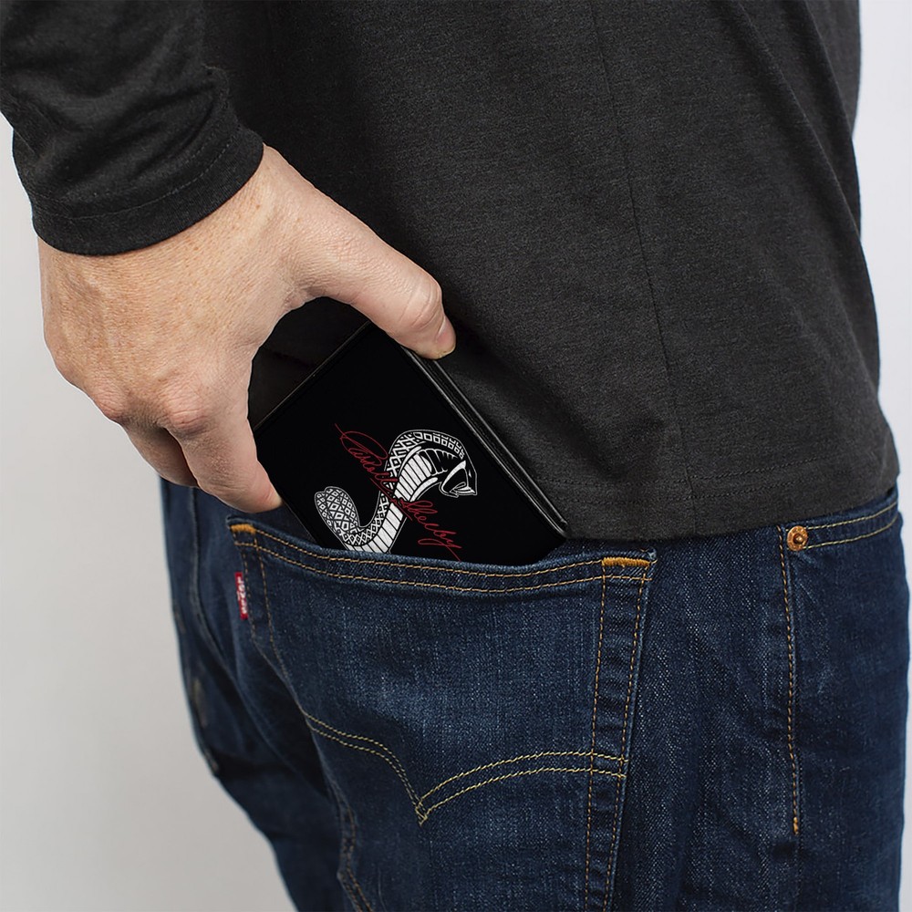 Bi-Fold Wallet CARROLL SHELBY Script Cobra Split Black/White/Red