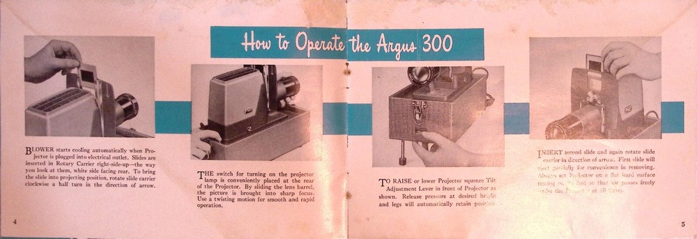 Argus 300 Projector Manual Vintage