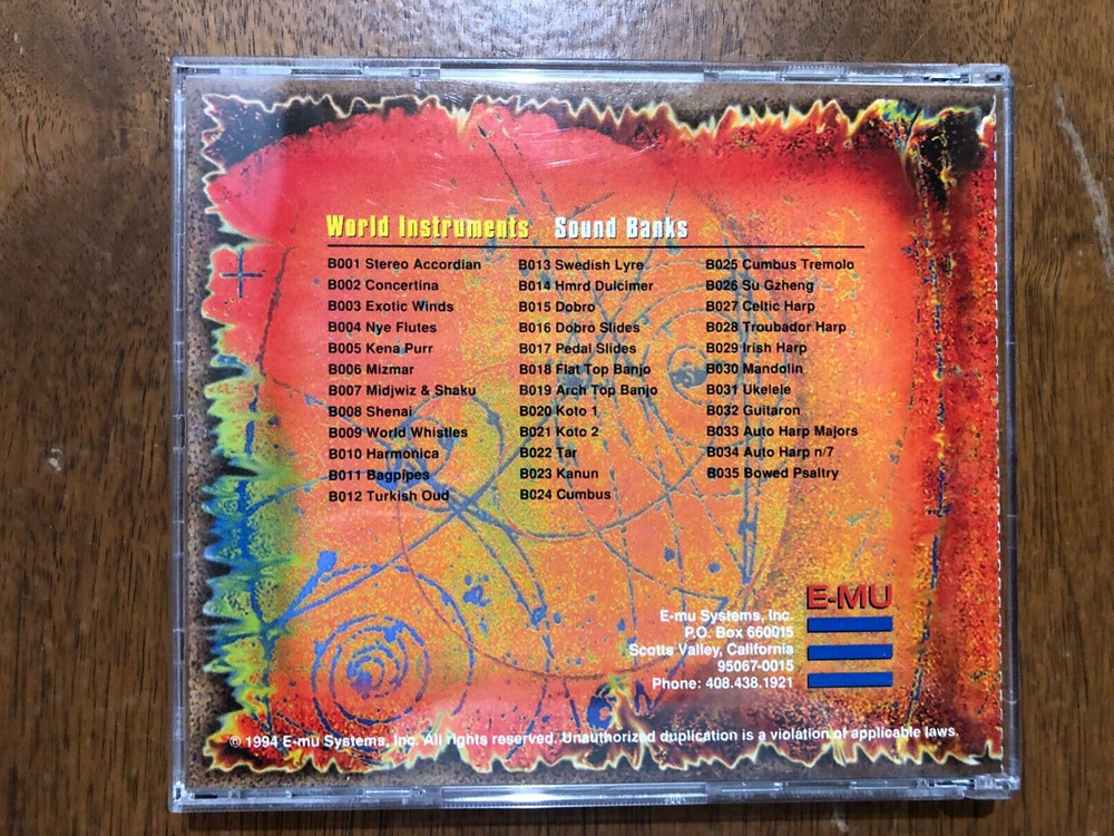 E-mu Sampler CD ROM Volume 5 World Instruments EIIIX E4 ESI Emu #1