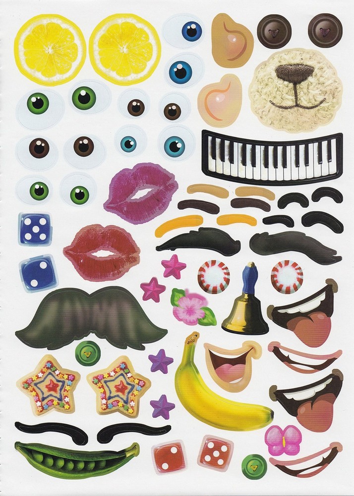 Bendon Create-A-Face Sticker Pad (Wacky Faces)