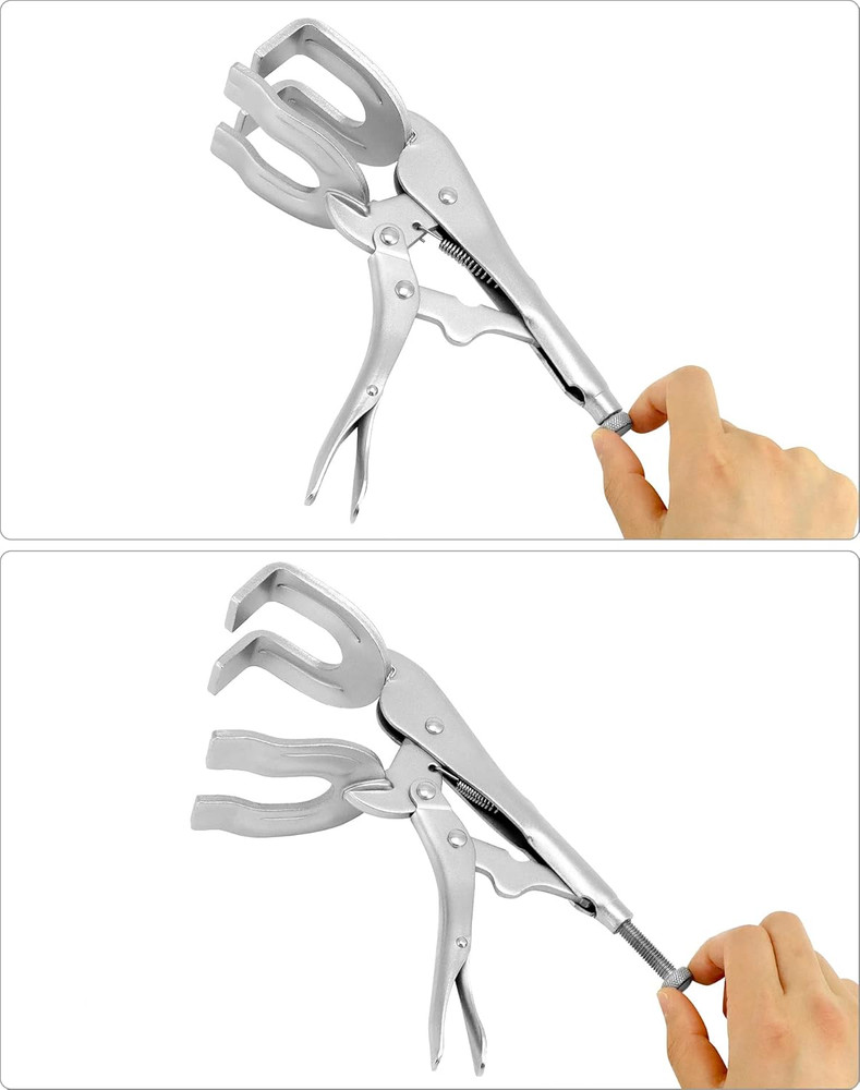 QWORK 9" Locking Pliers, 4 Pack Metal Welding Clamp, Quick-Lock Release for Easy