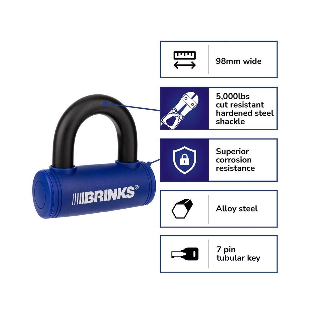 BRINKS 3 7/8" U-Bar High Security Lock, NEW in Pkg