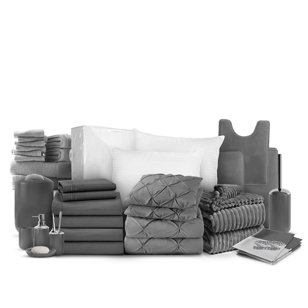Comforter Bed Sheets Towels Blanket Bathrugs & More-37Pc Back to School Dorm Set
