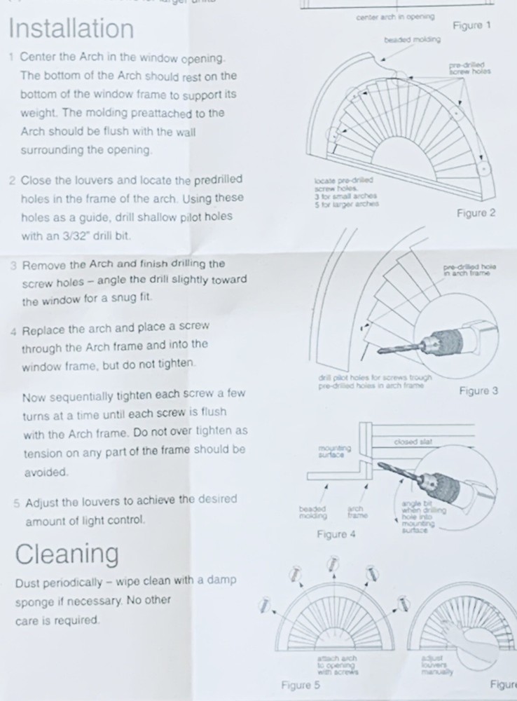 Plantation Arched Shutter 51” With Movable 2” Slats ~ New ~