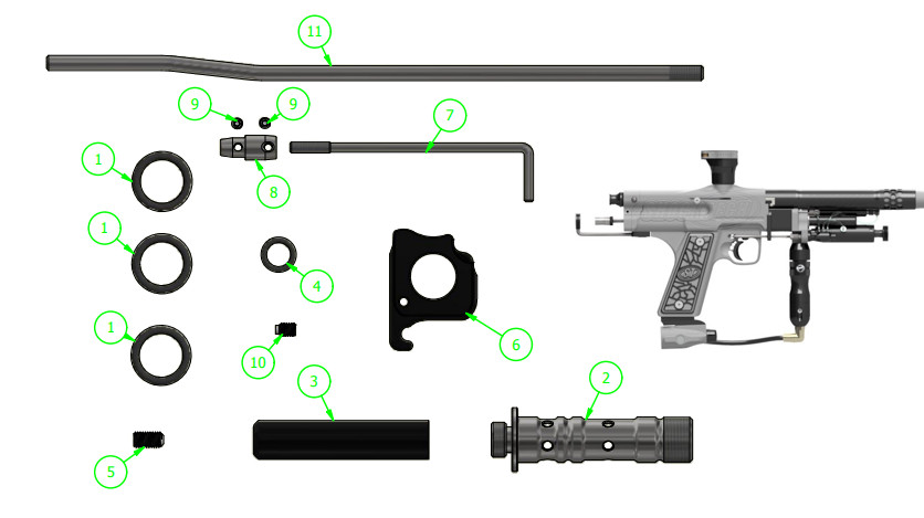 SHOCKTECH AUTOCOCKER FRONT BLOCK SFL EXTENSION KIT - BLACK