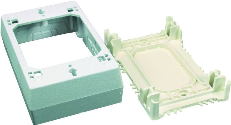 Wiremold Plastic Nonmetallic Raceway, Extending Power, On-Wall Deep Box