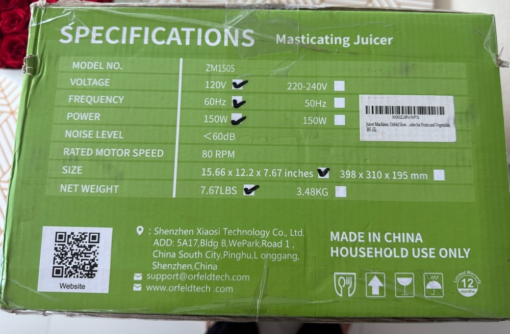 The ORFELD Slow Masticating Juicer