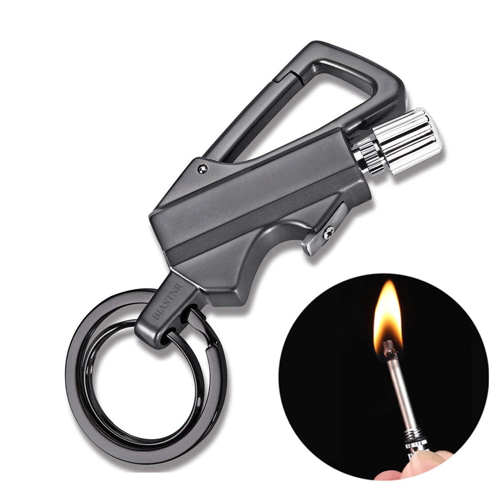 BIASTNR Permanent Match Flint Metal Matchstick Fire Starter Medium, Black