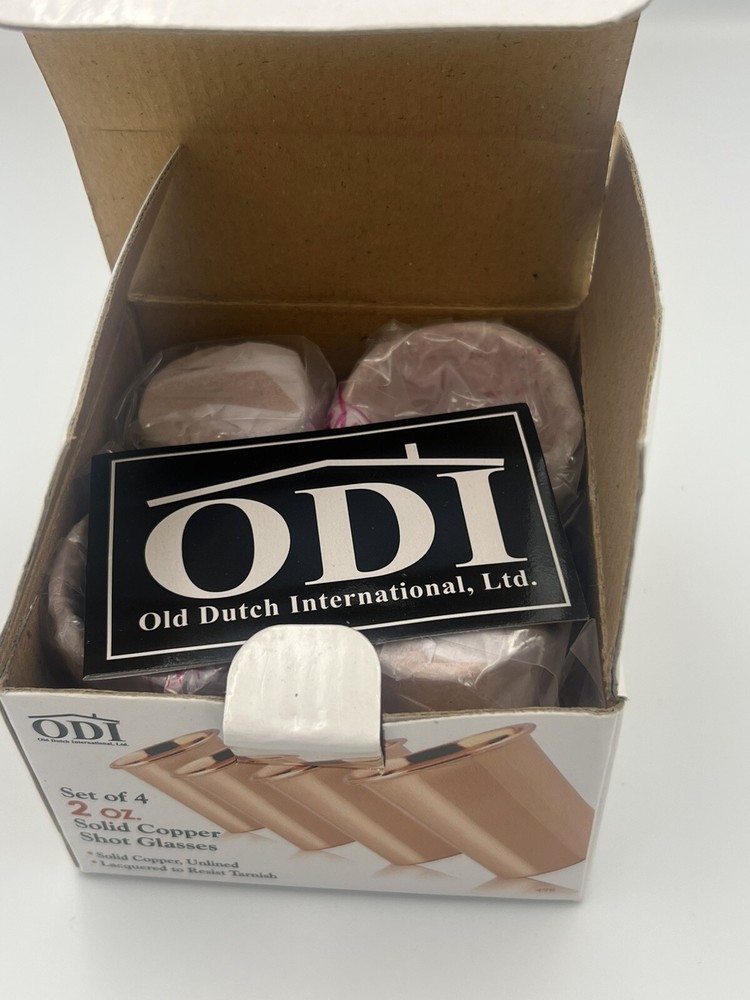 Old Dutch Copper 2oz Shot Glasses, NIB. (M)