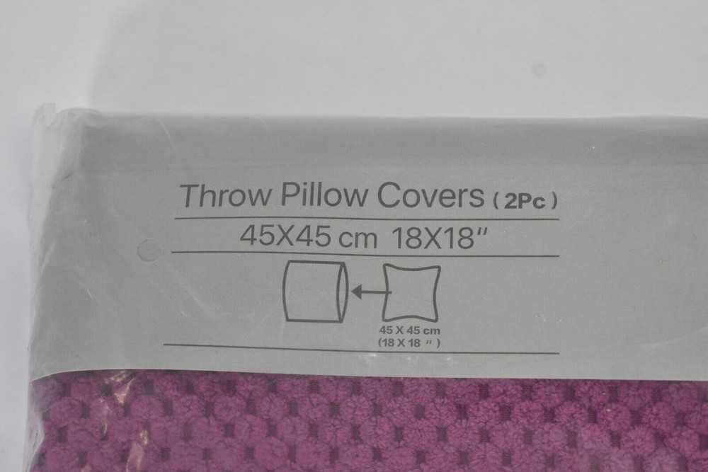 Melingo 2 Pack Throw Pillow Covers Soft Corduroy Corn Design 45cm x 45cm Violet