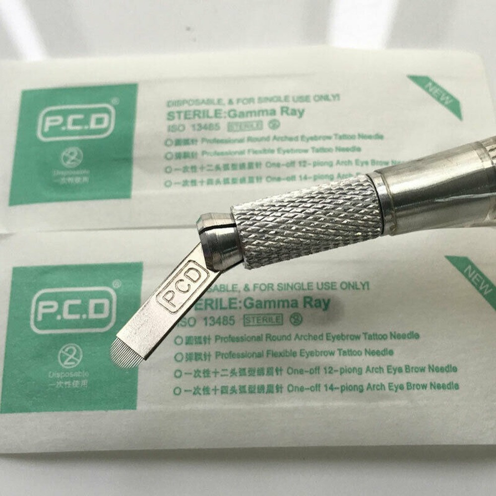 100pcs PCD 19 Pins U Shape Needles Microblading Permanent Makeup Tattoo Eyebrow