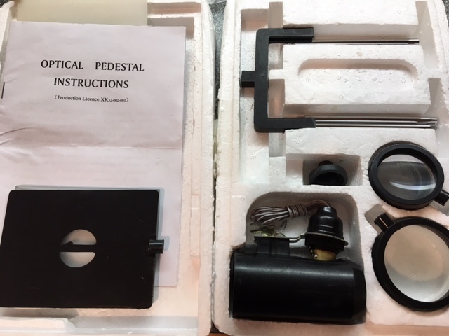 Two (2) Model J-2507 Optical Pedestal Kits - Lenses, Lens Holders, Light Source,