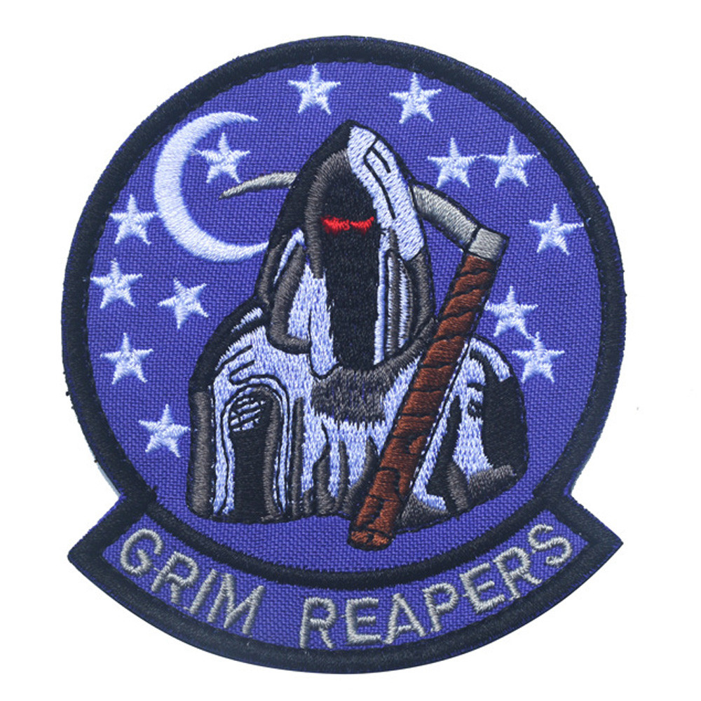 USAF F-111 Stealth Fighter Test Squadron Area 51 Grim Reapers Hook Patch Blue