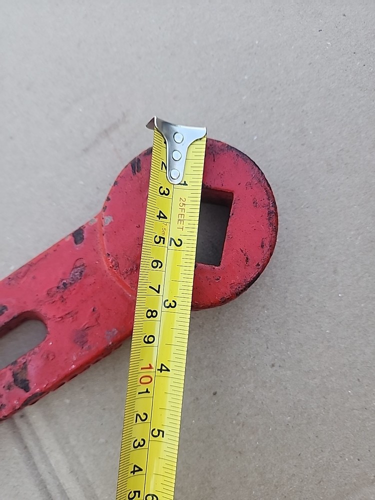 Vintage Fire Hydrant Spanner Wrench, Cast Iron, Red Paint. Old Tool
