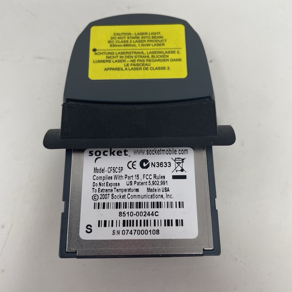 Socket Mobile CF Scan Card Laser Barcode Scanner Model CFSC-5M TESTED