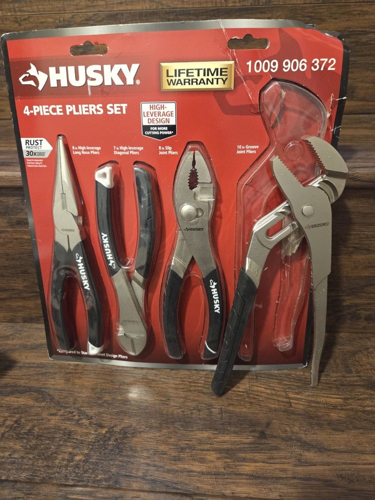 Husky 4-Piece Pliers Set..