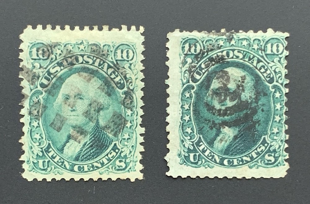 US STAMP 68-68a DOUBLE TRANSFER USED G/VG