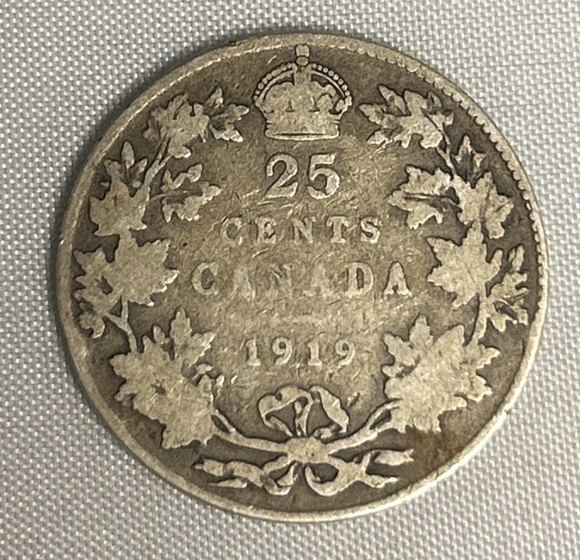 Canada 25 Cents 1919 Silver