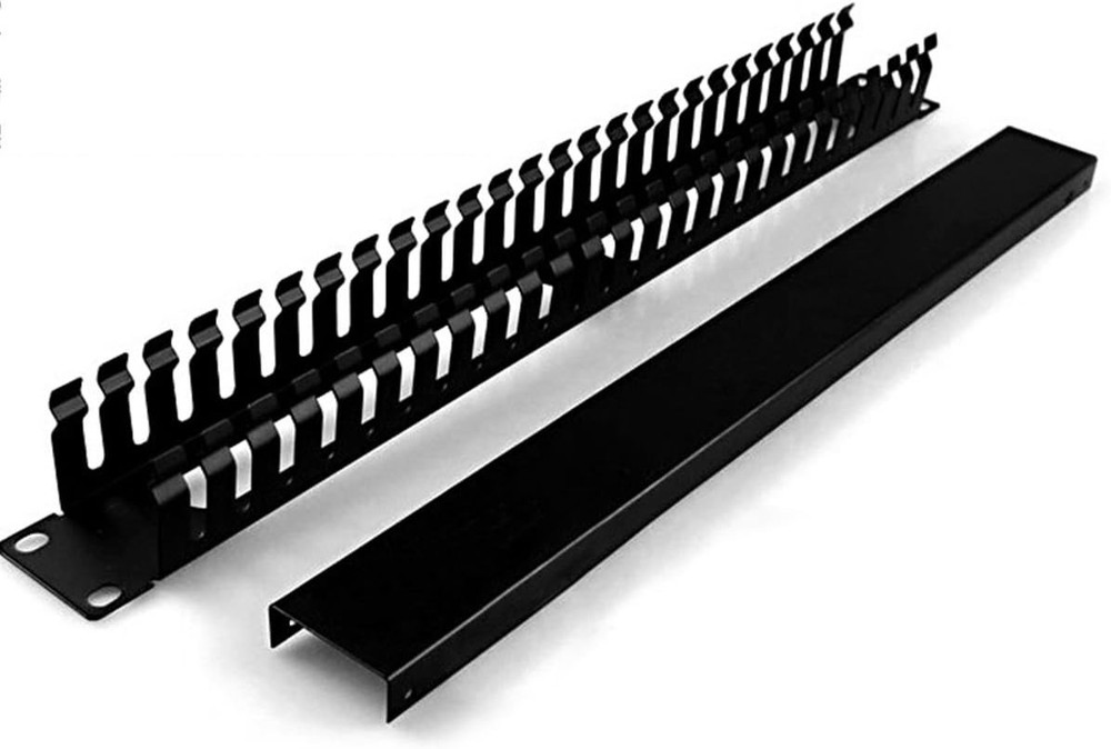 2-Pack 19 Inch 1U Cable Management Horizontal Cable Rack Mount Manager with m...