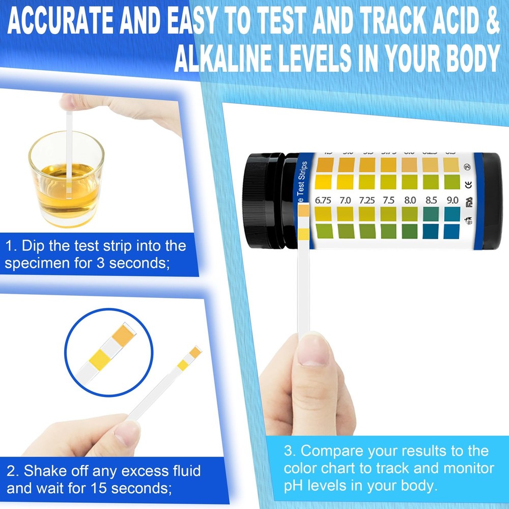 200 Count pH Test Strips for Urine and Saliva - Accurate Home Testing