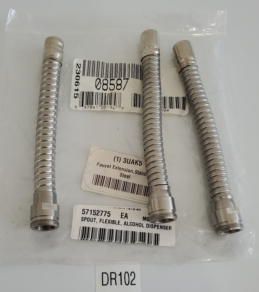 *NEW* LOT OF 3 Justrite Flexible Faucet Extensions Stainless Steel + Warranty!