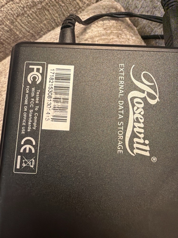 Rosewill External Hard Drive Desktop USB Storage w/ Power Adapter Tested Working