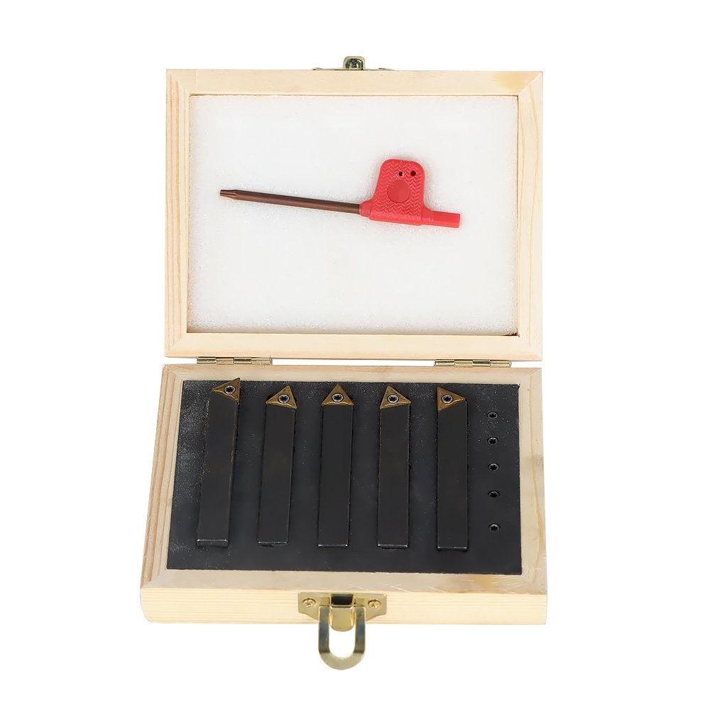 5 Pack 3/8 "lathe indexable carbide insert + turning tool bit holder kit
