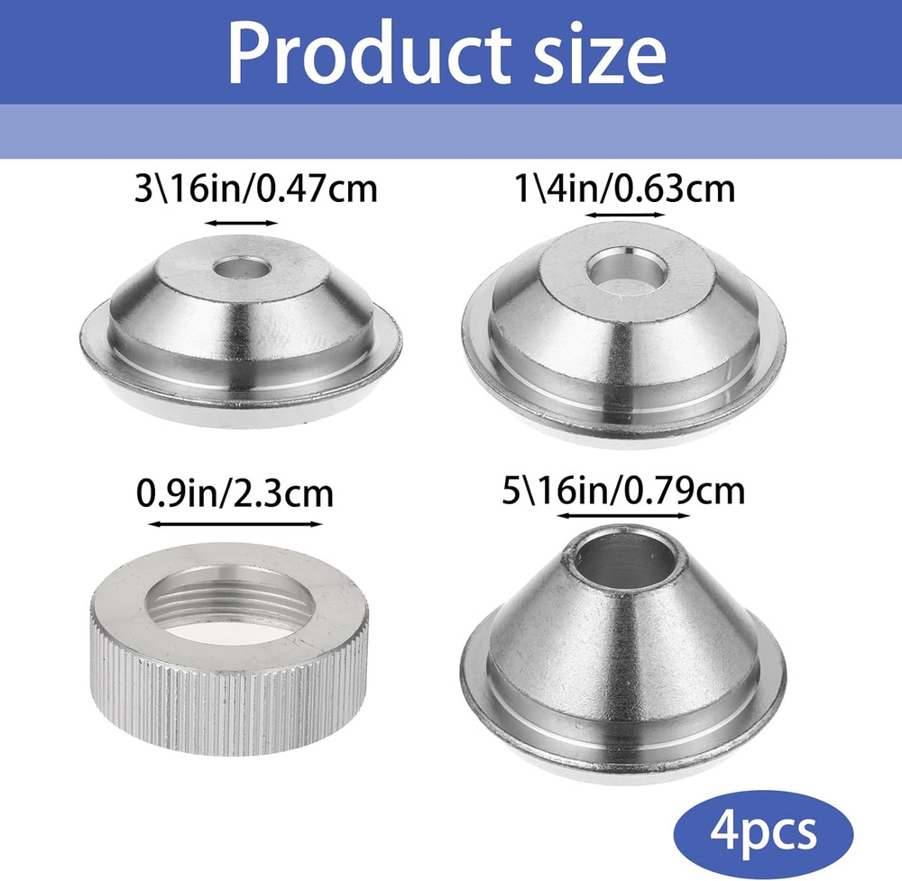 4 PCS Texture Sprayer Orifice Tip Set, 3 Nozzle Tips 1 Threaded Collar Drywall