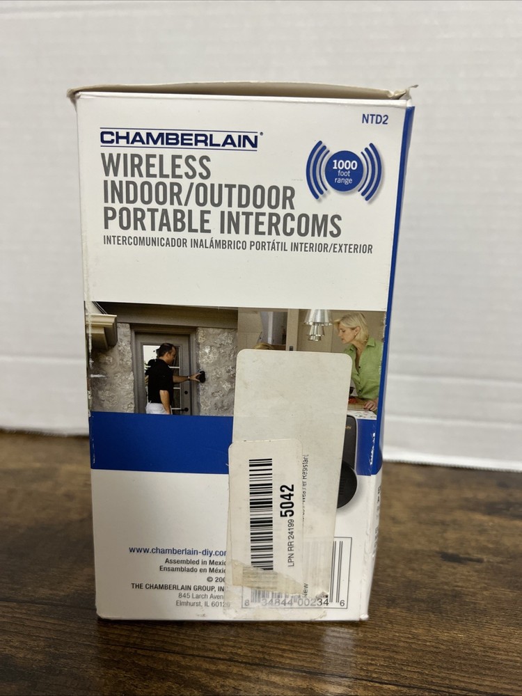 Chamberlain Wireless Indoor Outdoor Portable Intercom System NTD2 1000 ft Range