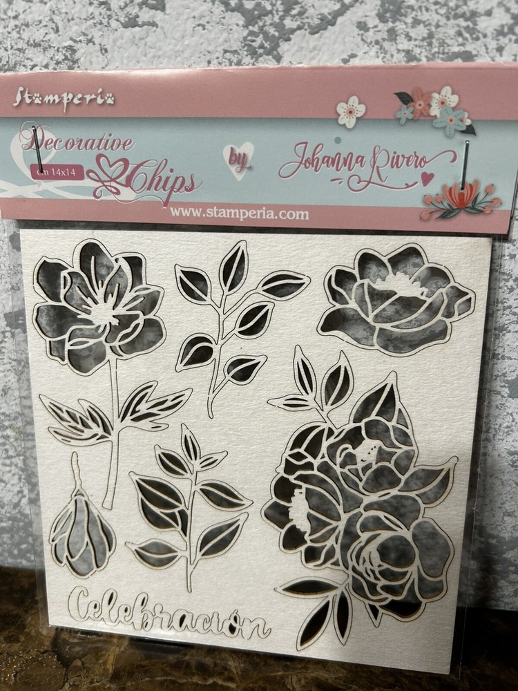 Stamperia Decorative chips light chipboard
