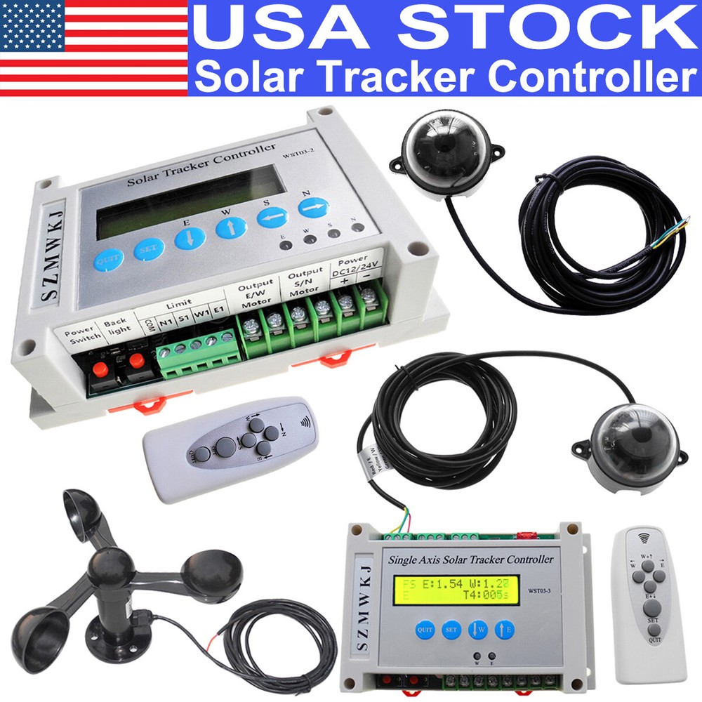 Solar Panel Tracker Controller W/ Wind Speed Sensor W/ Light Sensor W/ IR Remote