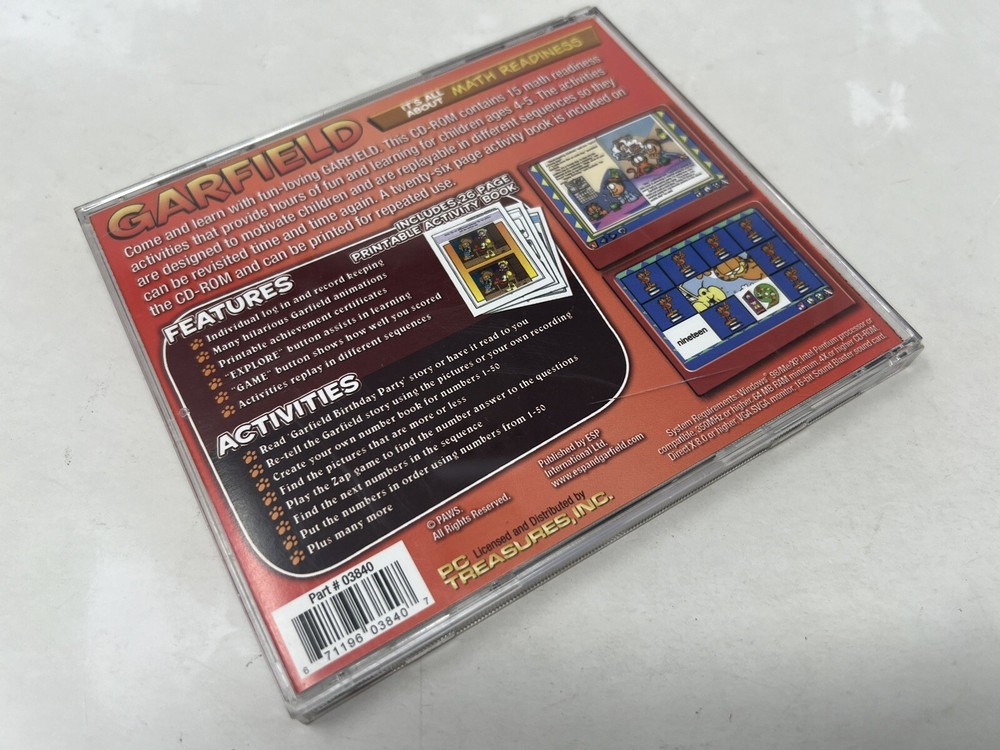 Garfield: It's All About Math Readiness Ages 3-4 (PC, 2006)