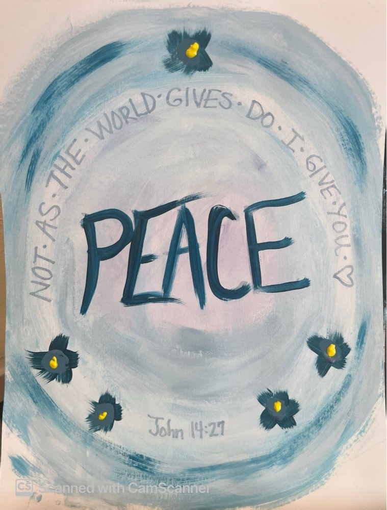 BLESSED#1004 Peace Art 11x14 PEACE Original Paper Modern Abstract Expressionism