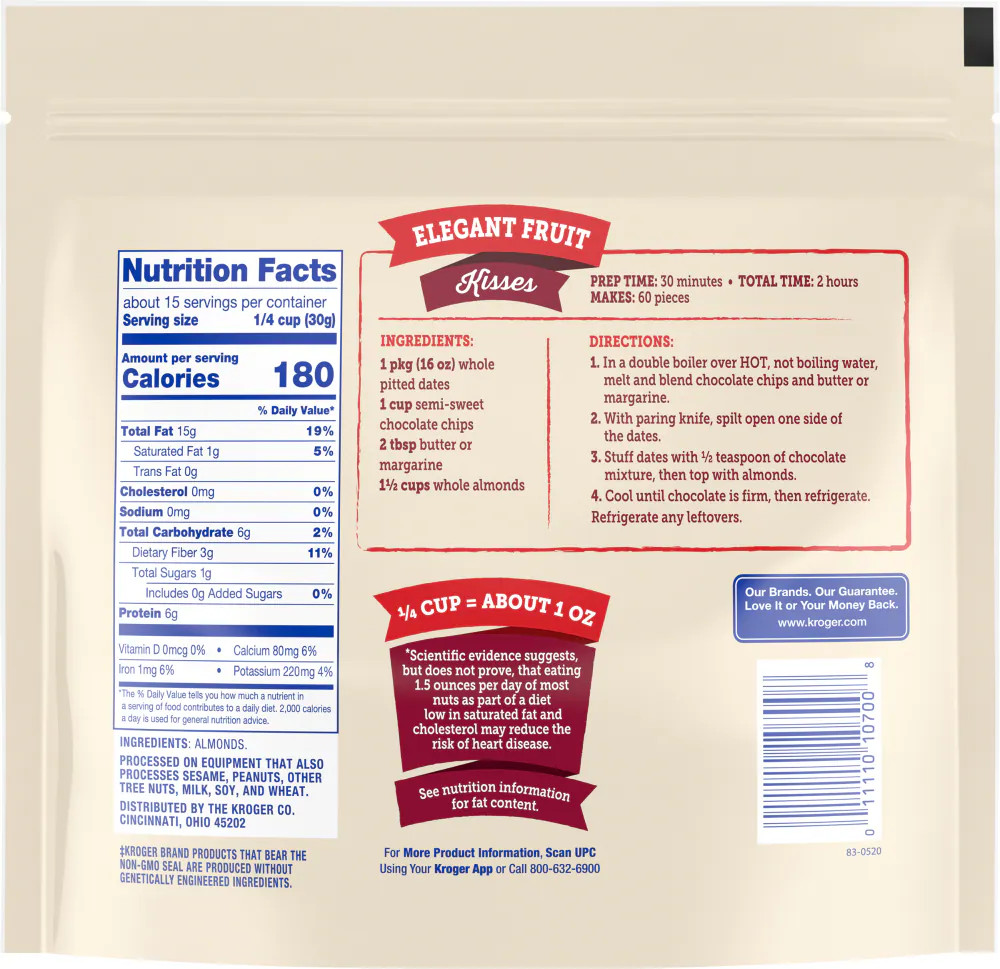 KG Whole Almonds 16 oz - 5 Pack