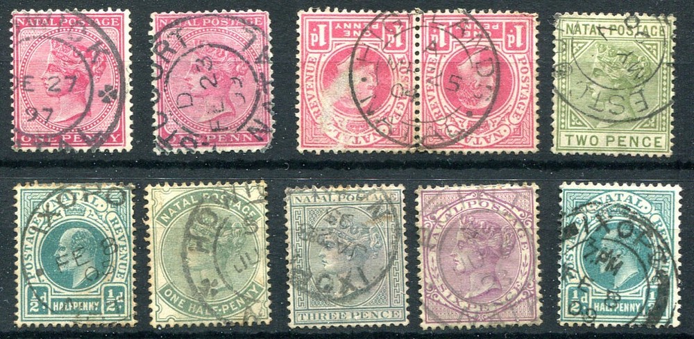 NATAL (27203): QV-KGV Selection postmarks/cancels
